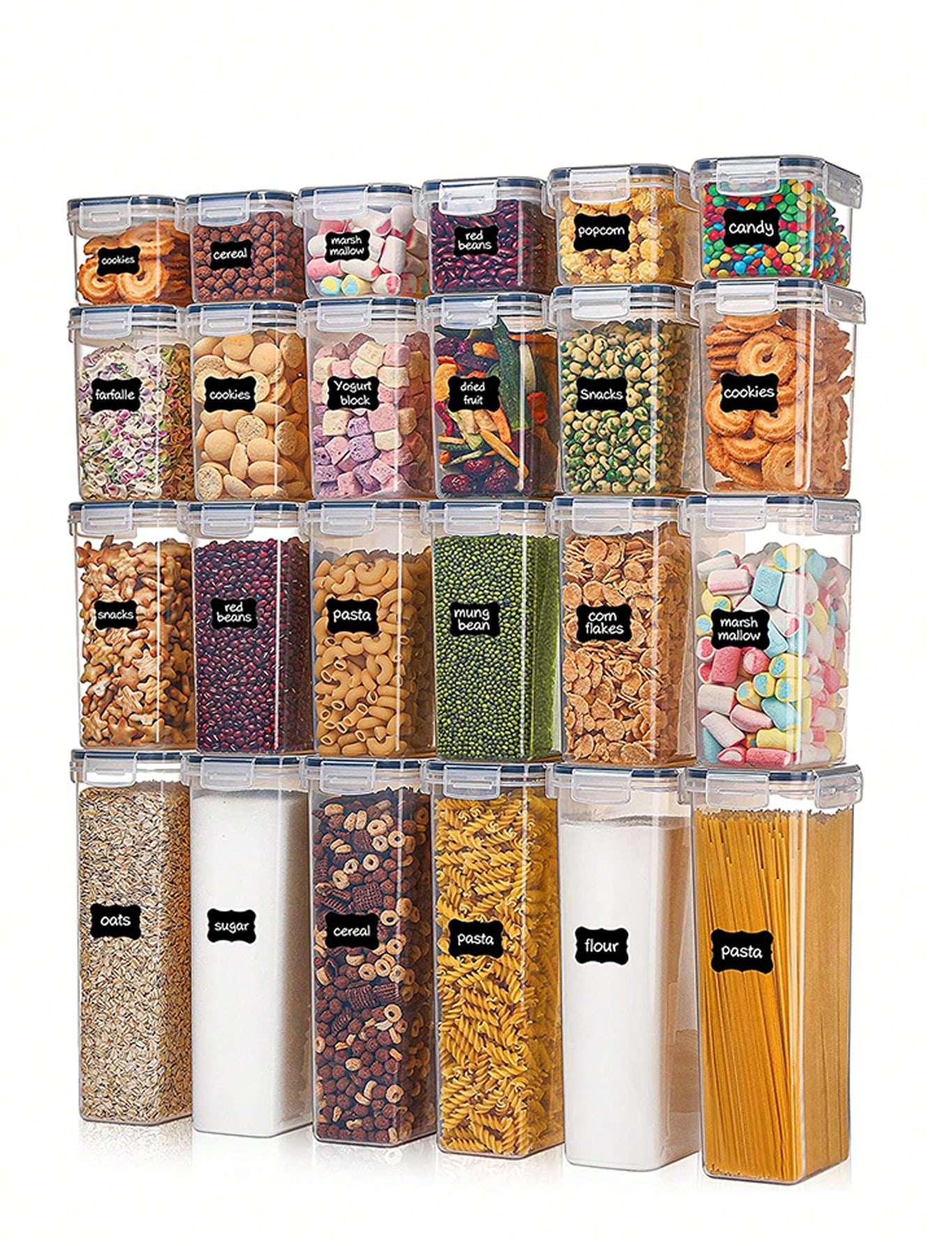 Food Storage Plastic Containers With Lids - 48 recipientes herméticos para almacenamiento de