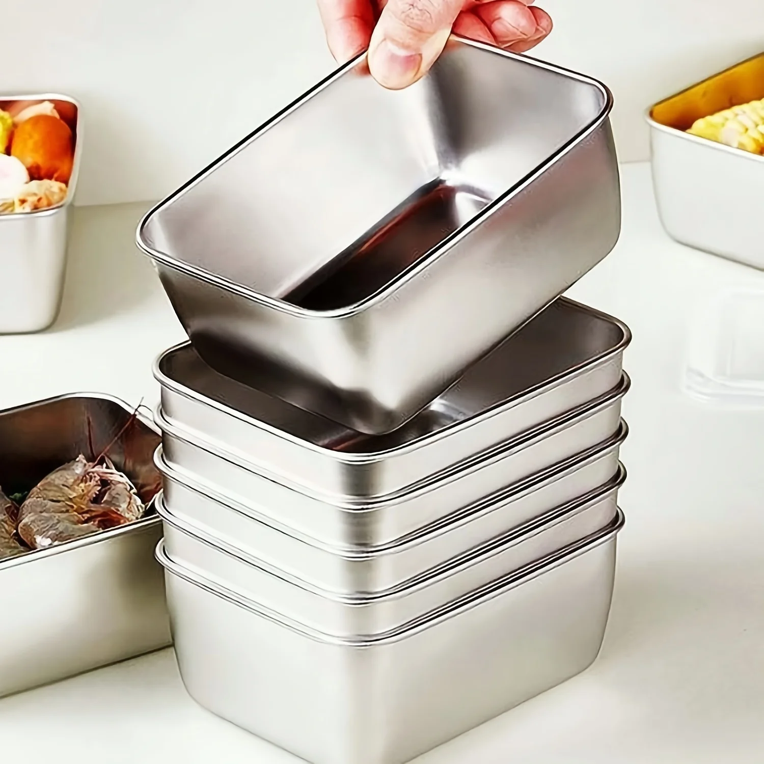 Food Storage Containers Set - Juego de recipientes de acero inoxidable