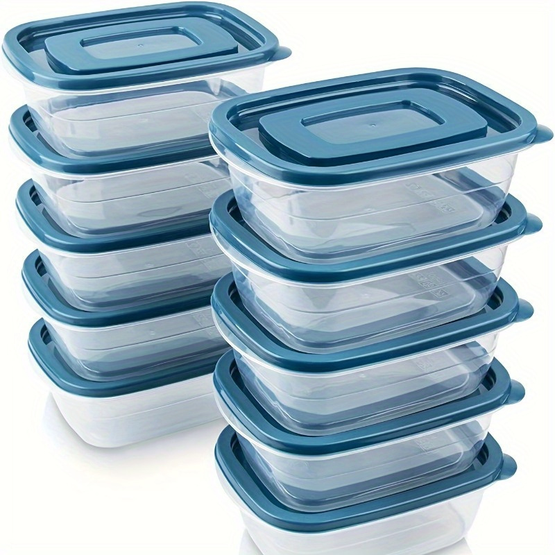Food Storage Plastic Containers With Lids - Juego de 6 Recipientes Transparentes Apilables