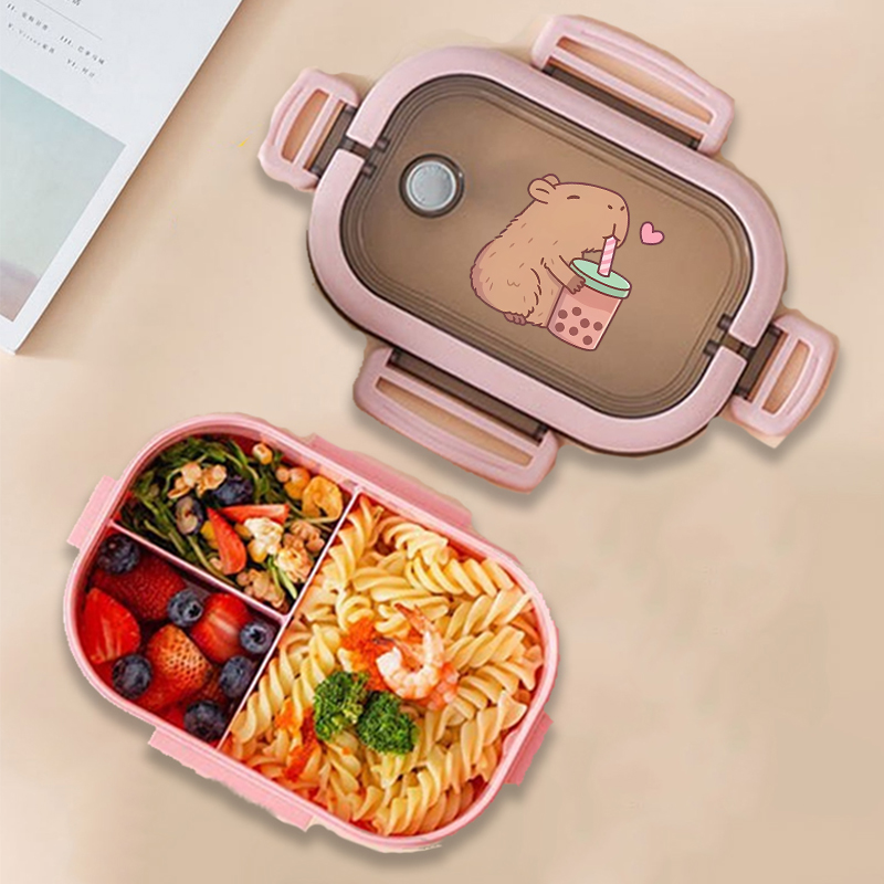 Food Storage Containers Set - Fiambrera Bento de Capibara con estampado