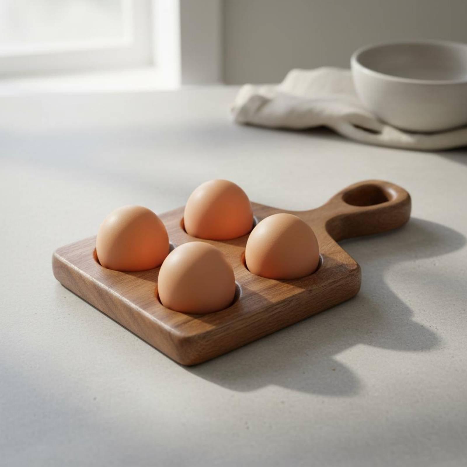 Egg Storage Holder - Bandeja para Huevos de Madera de