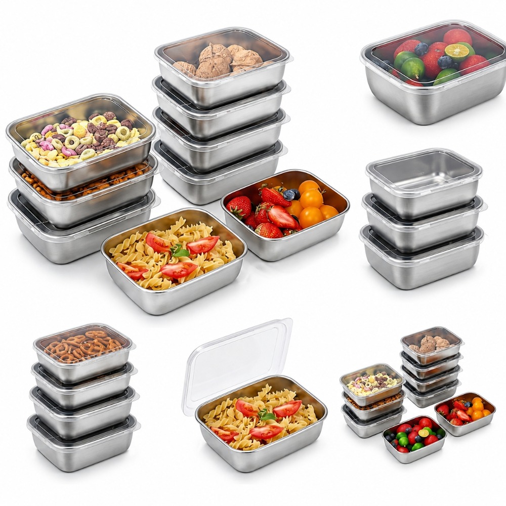 Food Storage Containers Set - Juego de 6 Recipientes Herméticos de