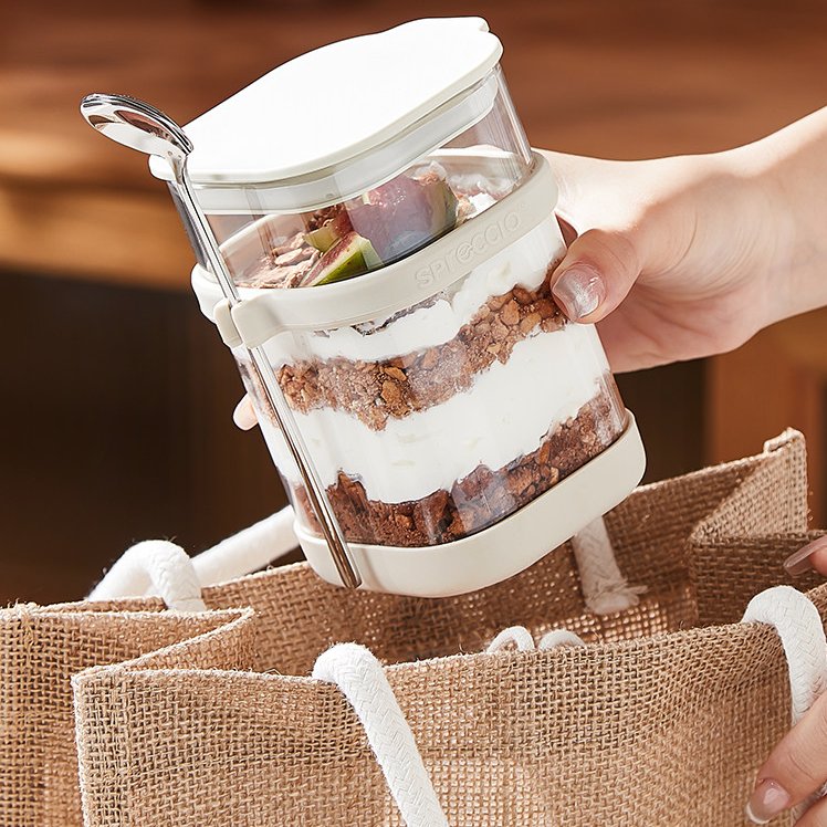 Food Storage Yogurt - Vaso de Vidrio para Avena Remojada