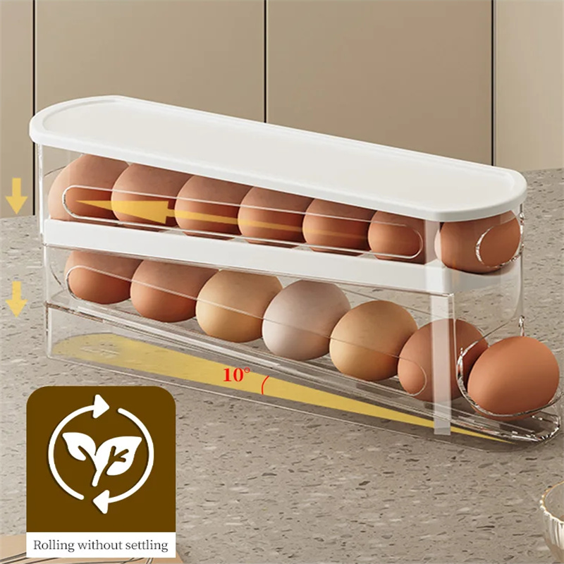 Egg Storage Holder - Caja de huevos tipo diapositiva, doble