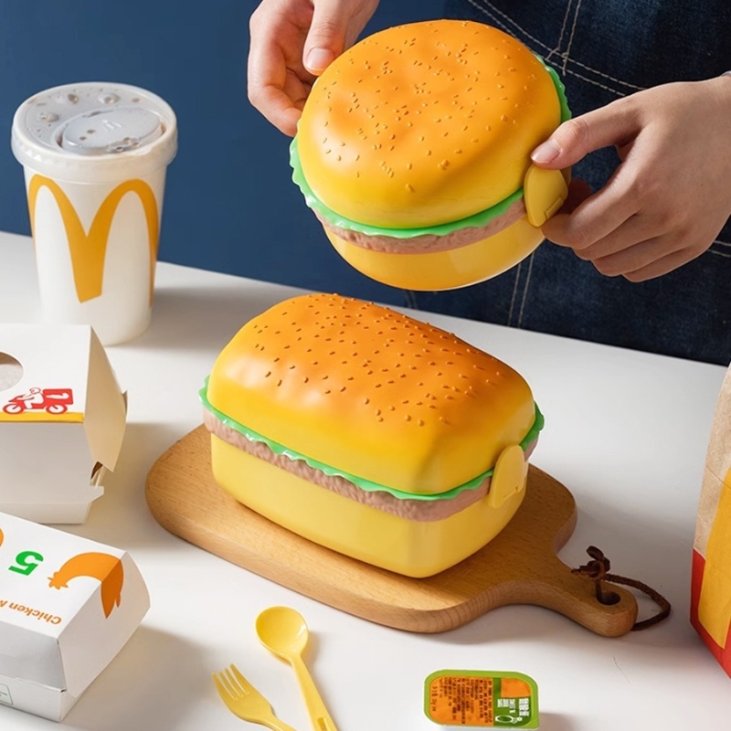 Food Storage Kits - Fiambrera para hamburguesas de doble nivel,