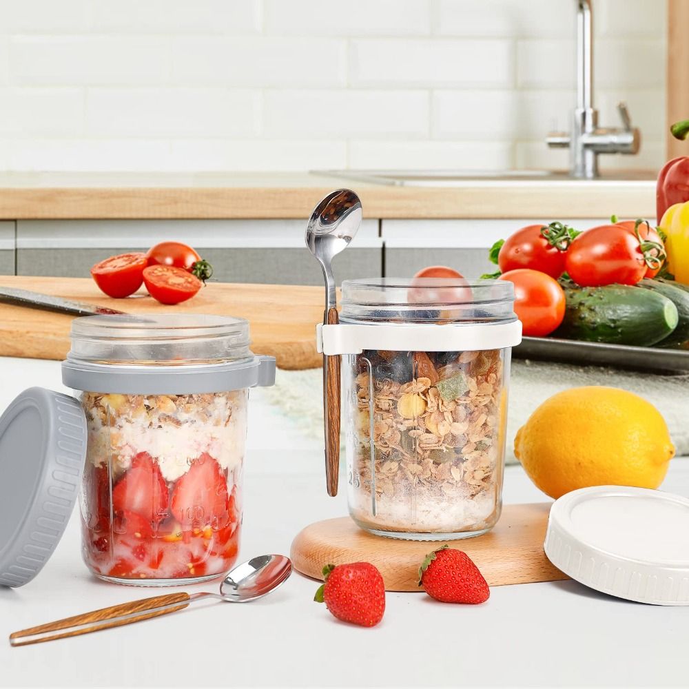 Food Storage Glass Set - Tarro de yogur de 350ml, tarros