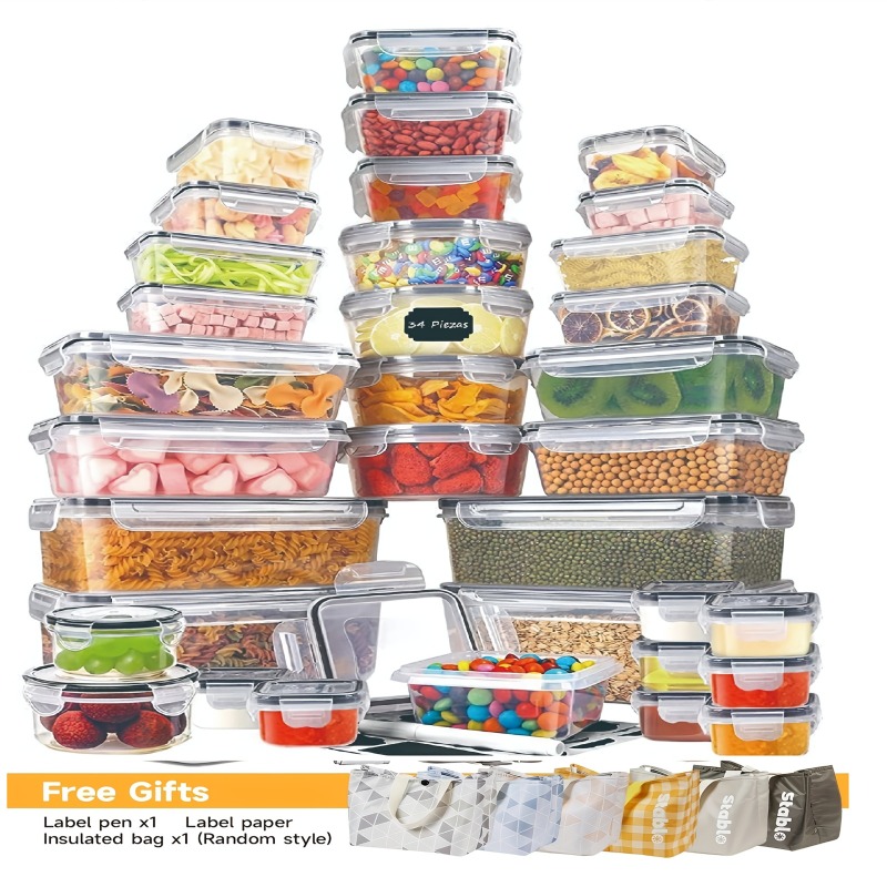 Food Storage Containers Set - Juego de 48 Recipientes para Almacenamiento