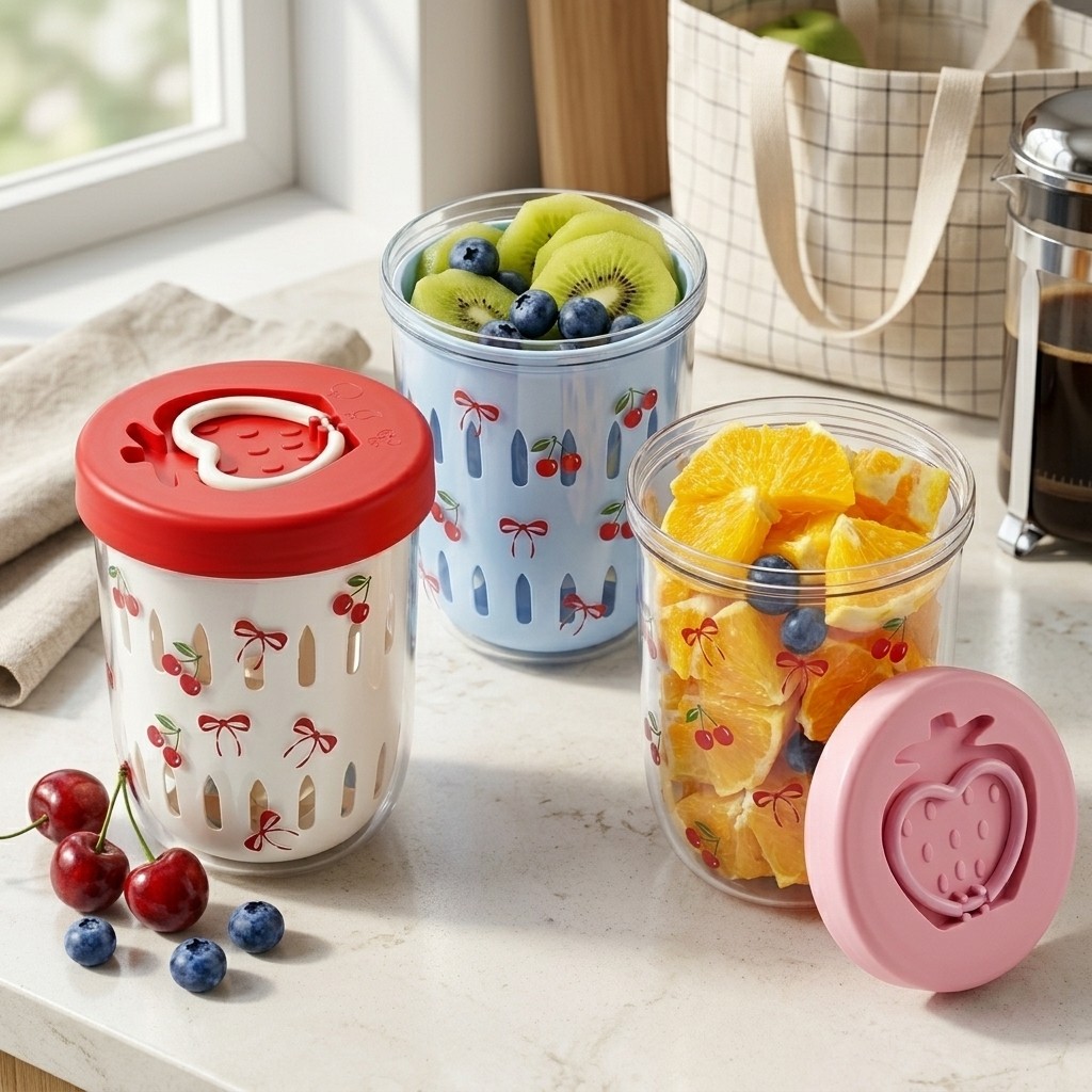 Food Storage Yogurt - Contenedor de Plástico para Ensalada con