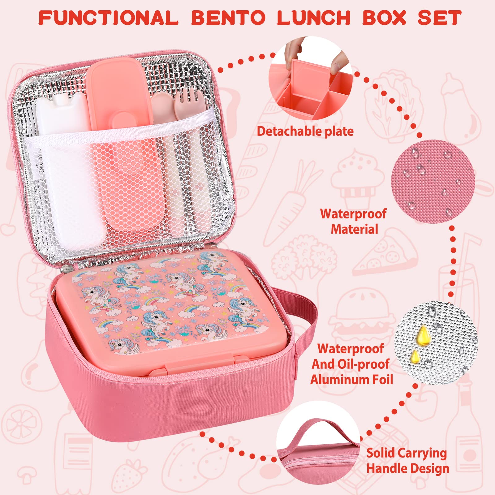 Fiambrera Bento para niños con - Food Storage Vacuum Seal Bags reseña y precio