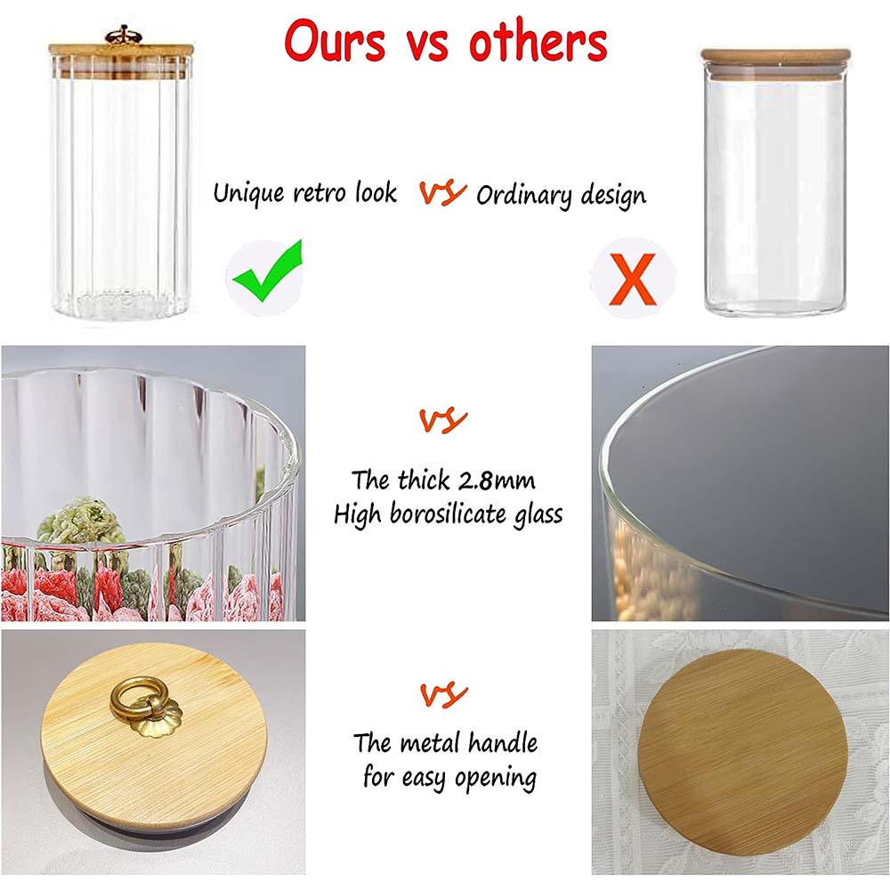 Juego de 3 Frascos de Vidrio p - Food Storage Glass Set reseña y precio