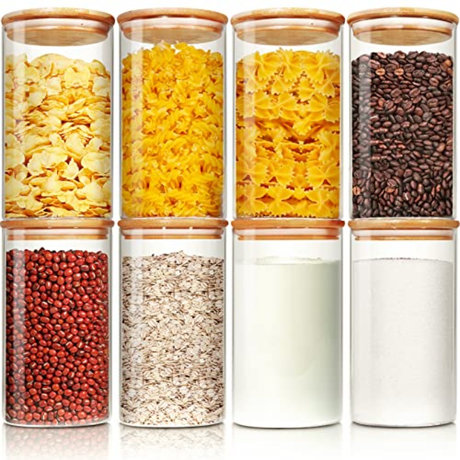 Frascos de vidrio con tapas de - Food Storage Glass Set reseña y precio