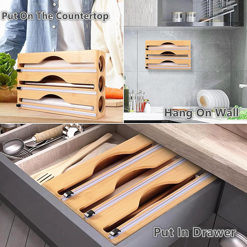 Caja de corte 3 en 1 para film - Food Storage Cabinet For Kitchen reseña y precio