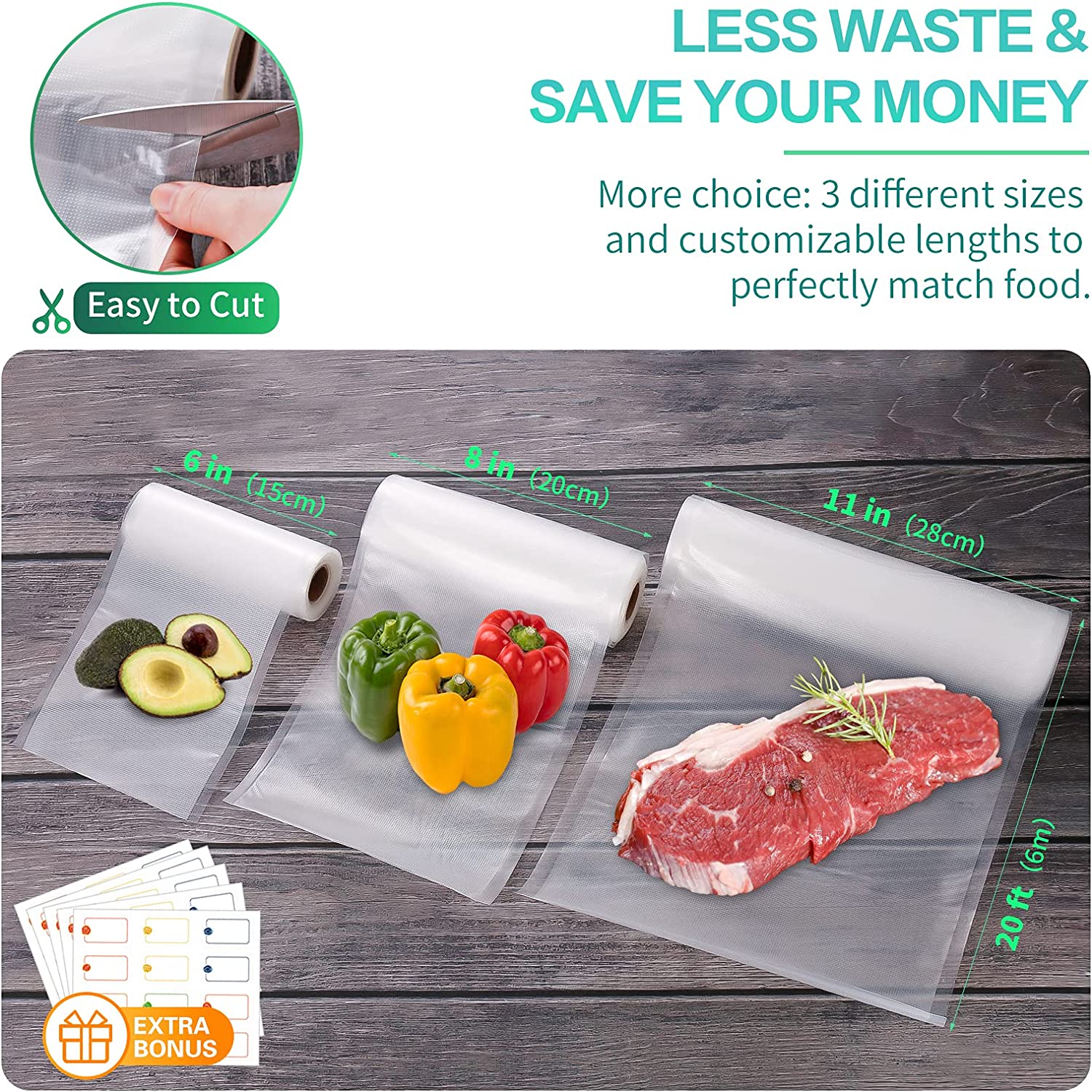 Bolsas de Cocina para Envasado - Food Storage Vacuum Seal Bags reseña y precio