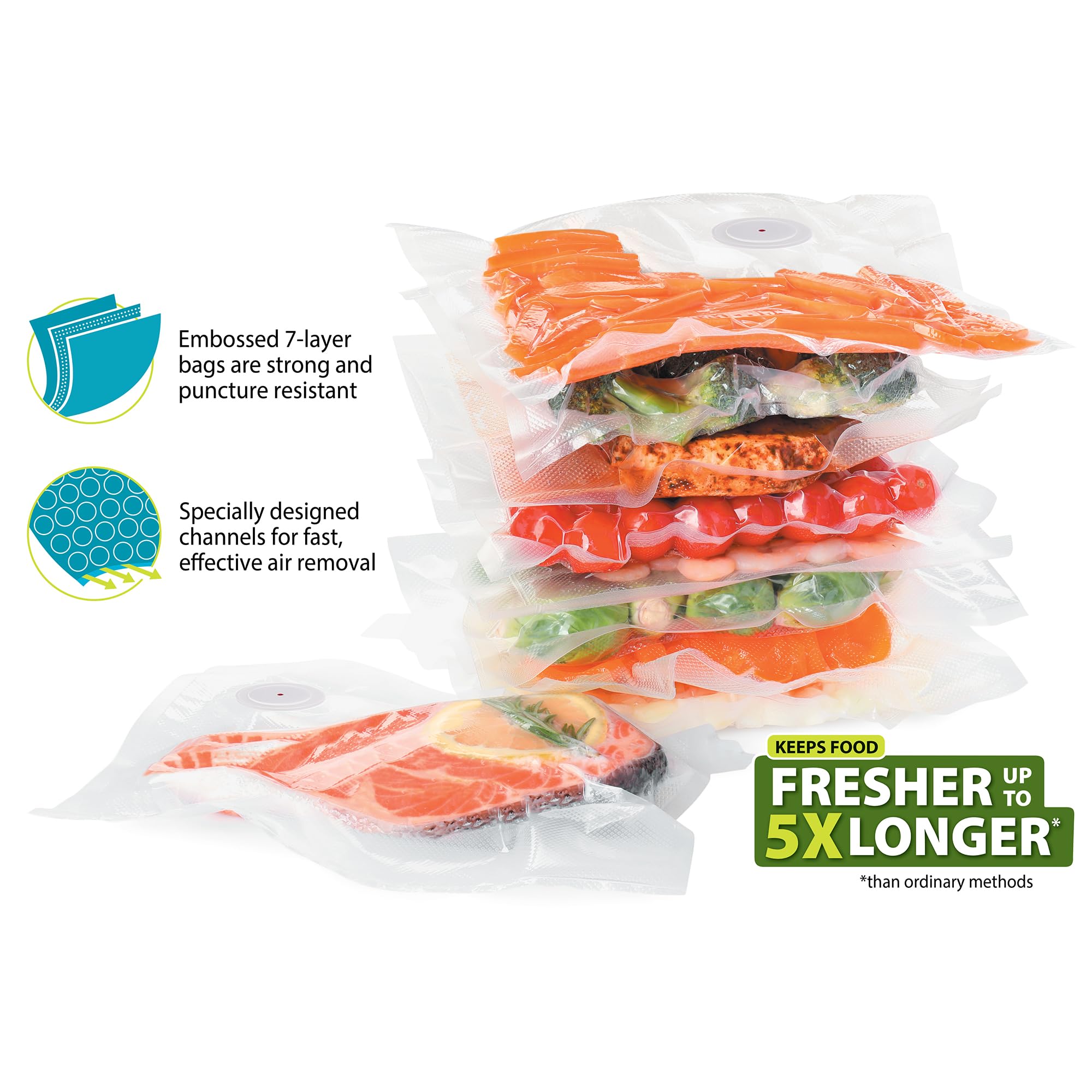 Versión mejorada, bolsa de vac - Food Storage Vacuum Seal Bags reseña y precio