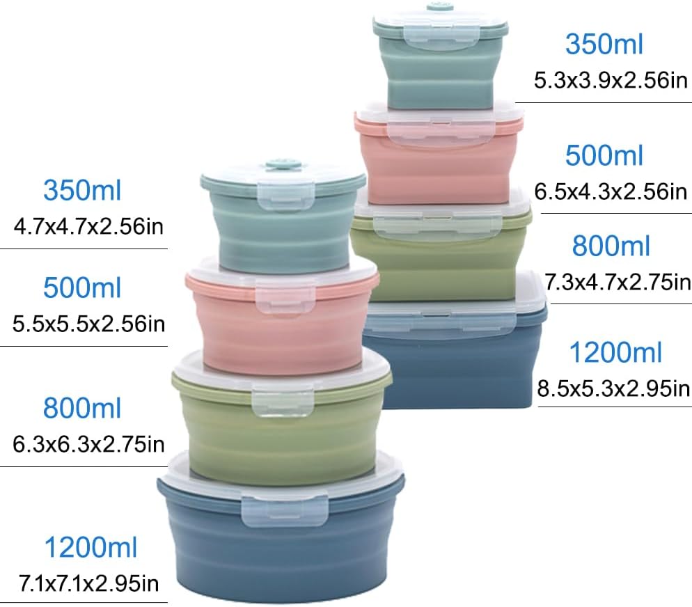 Juego de contenedores de silic - Food Storage Kits reseña y precio