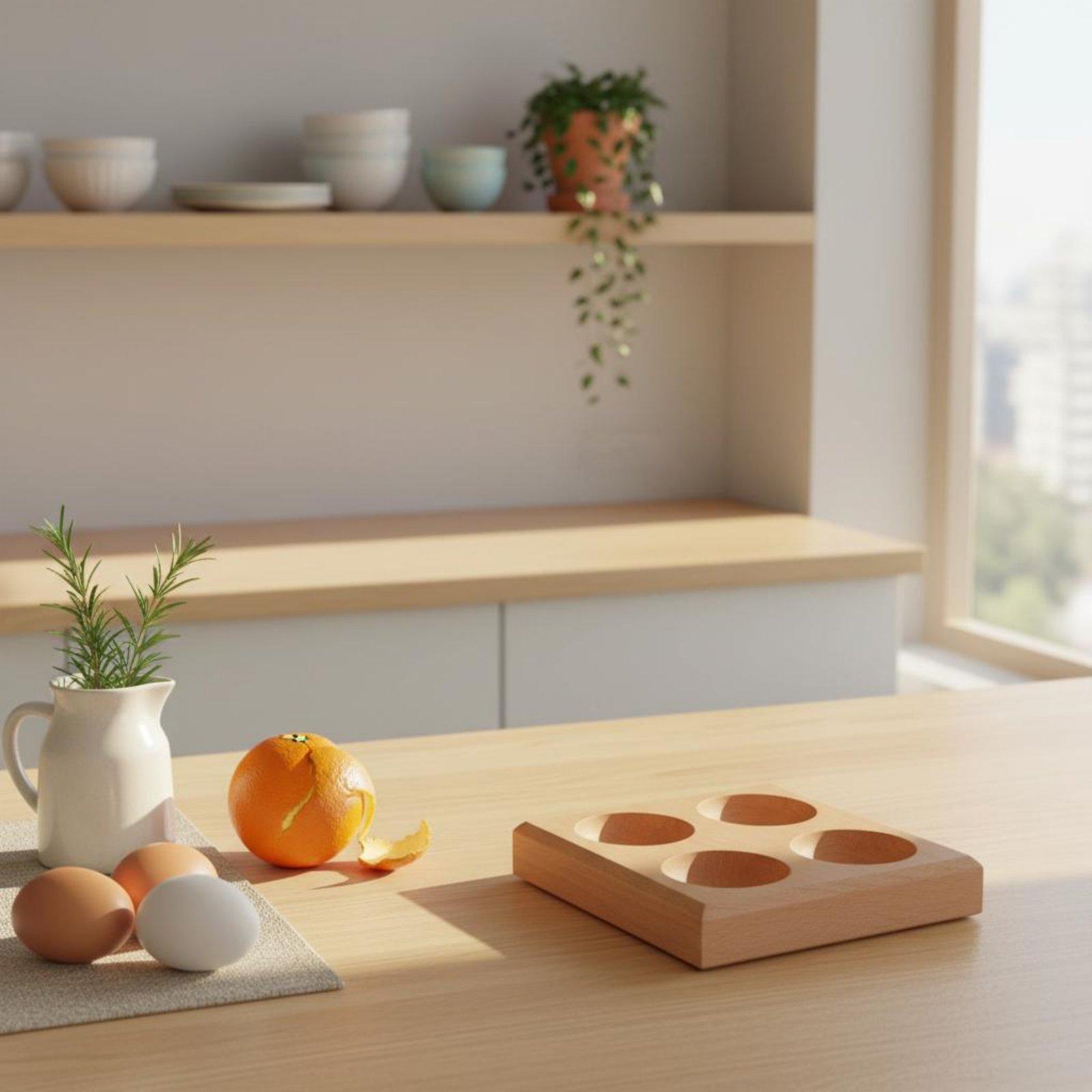 Bandeja para Huevos de Madera  - Egg Storage Holder reseña y precio