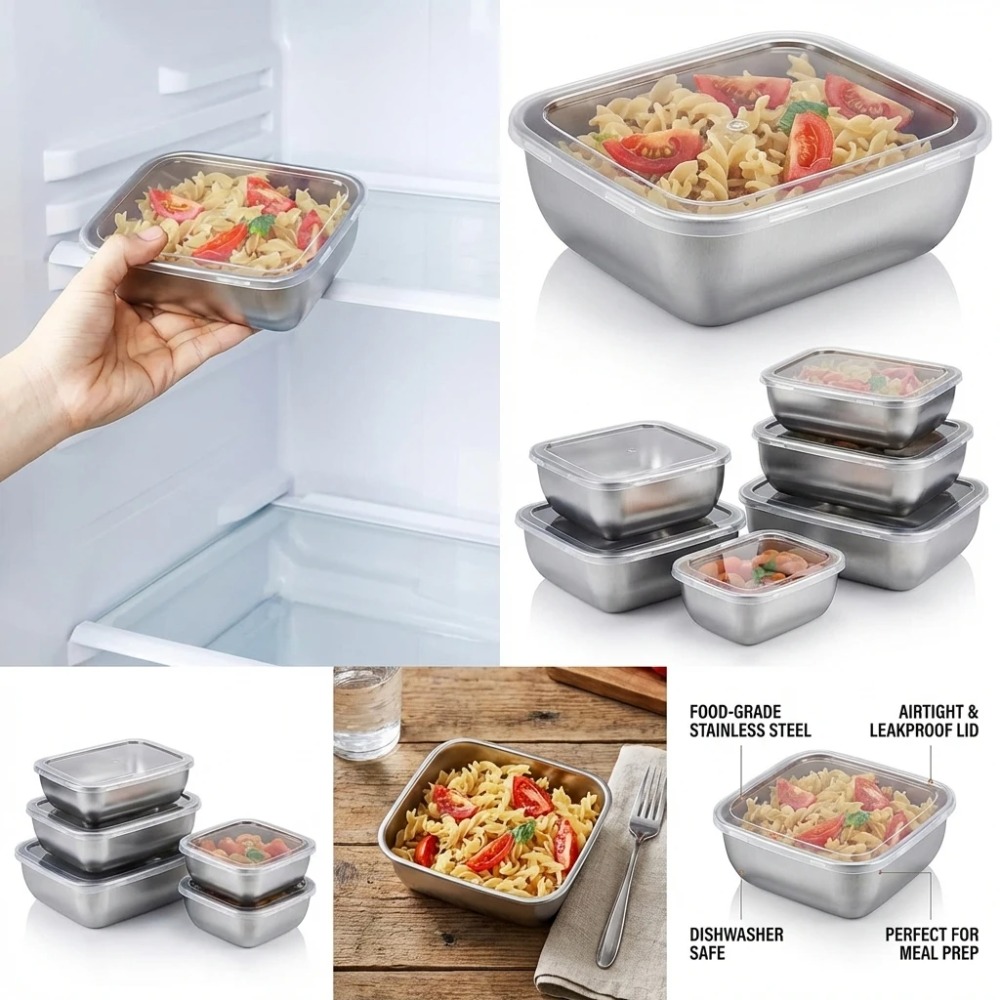 Juego de 6 Recipientes Herméti - Food Storage Containers Set reseña y precio