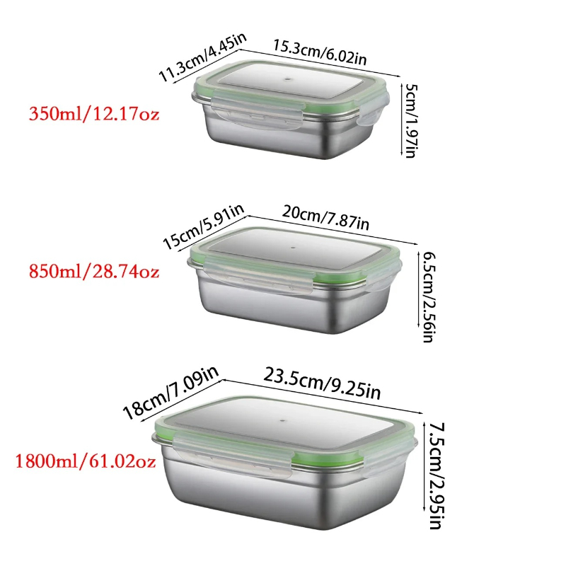 Fiambrera de acero inoxidable  - Food Storage Containers Set reseña y precio